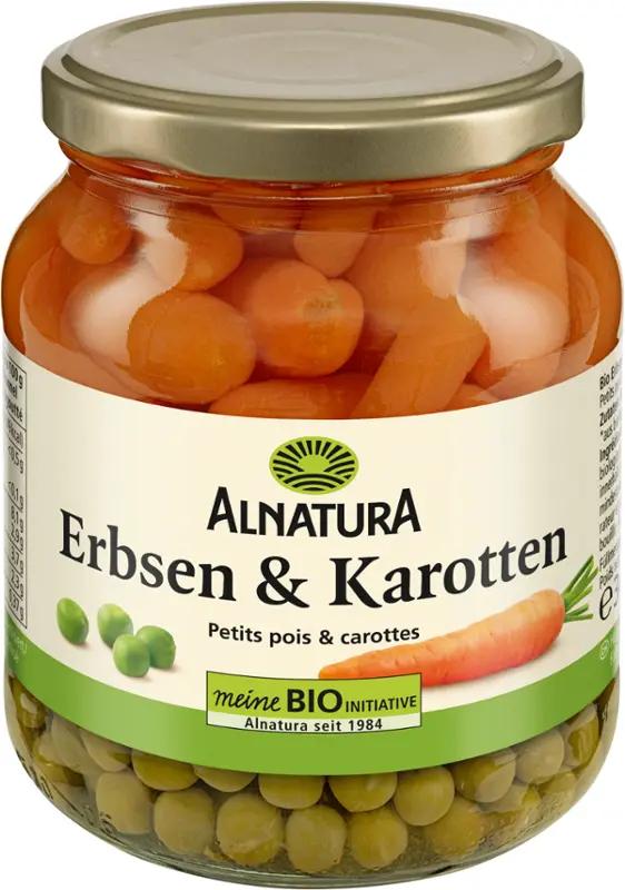 Alnatura BIO Hrášek a karotka ve slaném nálevu, 340 g