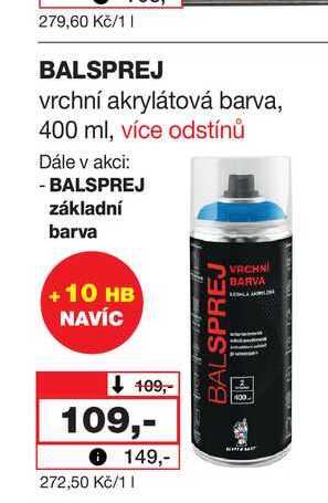 BALSPREJ vrchní akrylátová barva, 400 ml