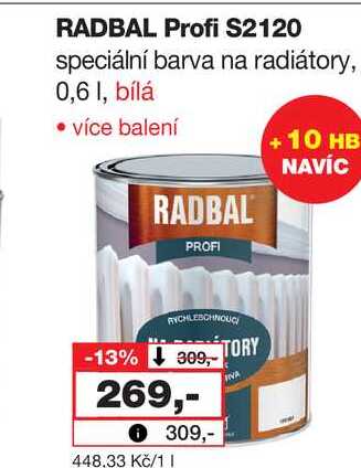 RADBAL Profi S2120 speciální barva na radiátory, 0,6l