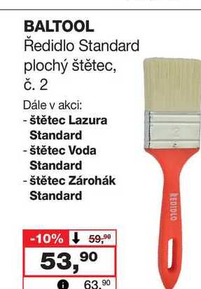 BALTOOL Ředidlo Standard plochý štětec, č. 2
