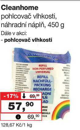 Cleanhome pohlcovač vlhkosti, náhradní náplň, 450 g 