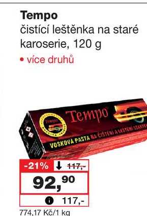Tempo čistící leštěnka na staré karoserie, 120 g