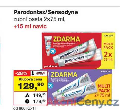 Sensodyne zubní pasta 2x75 ml
