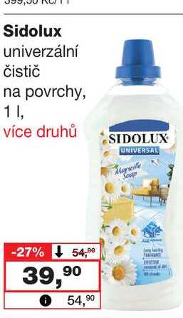 Sidolux univerzální čistič na povrchy, 1l