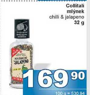 Collitali mlýnek chilli & jalapeno 32 g