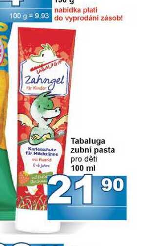 Tabaluga zubní pasta pro děti 100 ml