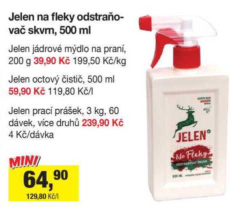 Jelen na fleky odstraňovač skvrn, 500 ml 