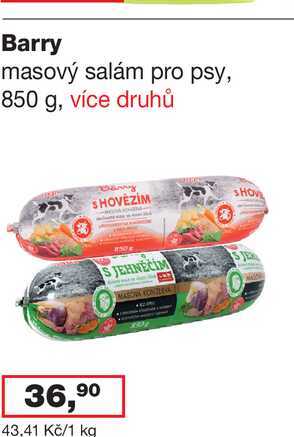 Barry masový salám pro psy, 850 g, více druhů