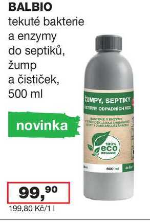 BALBIO tekuté bakterie a enzymy do septiků, žump a čističek, 500 ml 