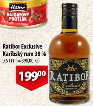 Ratibor Exclusive Karibský rum 38%, 0,5 l