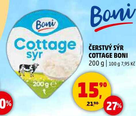 ČERSTVÝ SÝR COTTAGE BONI, 200 g 