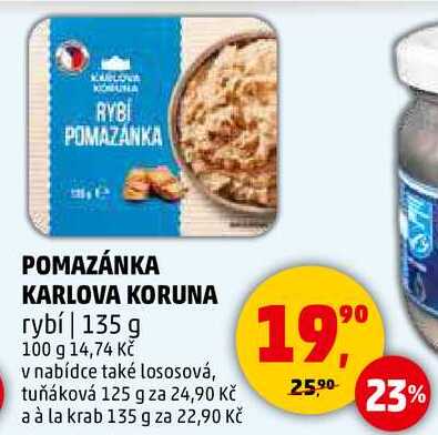 POMAZÁNKA KARLOVA KORUNA rybí, 135 g 