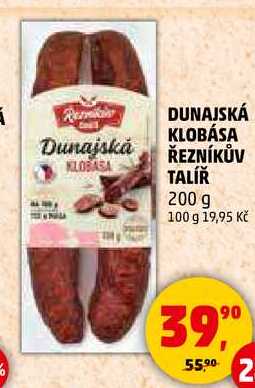 DUNAJSKÁ KLOBÁSA ŘEZNÍKŮV TALÍŘ, 200 g 
