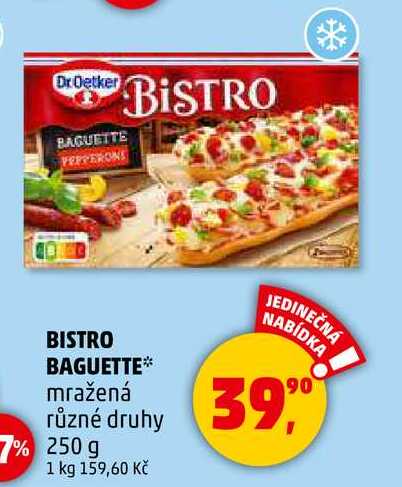 BISTRO BAGUETTE mražená různé druhy, 250 g