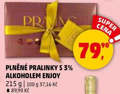 PLNĚNÉ PRALINKY S 3% ALKOHOLEM ENJOY, 215 g  