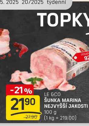 ŠUNKA MARINA NEJVYŠŠÍ JAKOSTI 100g