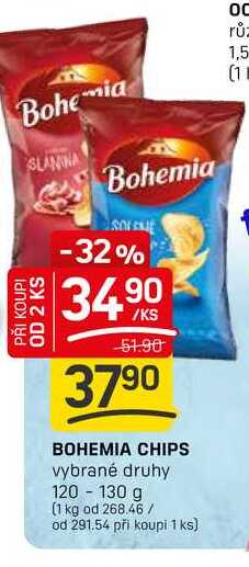 BOHEMIA CHIPS vybrané druhy 120 - 130 g