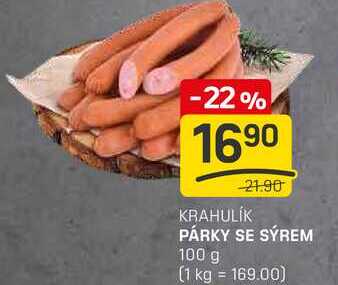 PÁRKY SE SÝREM 100g