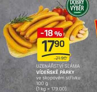 VÍDEŇSKÉ PÁRKY ve skopovém střívku 100g