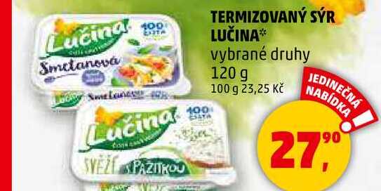 TERMIZOVANÝ SÝR LUČINA vybrané druhy, 120 g