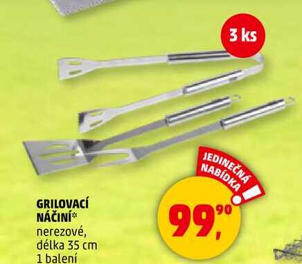 GRILOVACÍ NÁČINÍ nerezové, délka 35 cm, 1 balení 