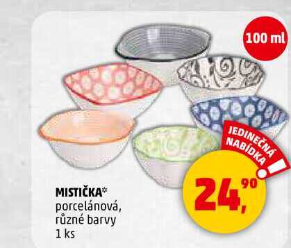 MISTIČKA porcelánová, různé barvy, 1 ks 