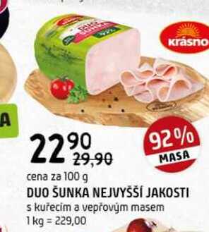Duo šunka nejvyšší jakosti s kuřecím a vepřovým masem 100g