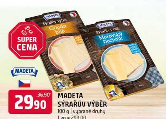 Madeta sýrařův výběr 100g, vybrané druhy