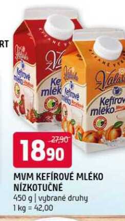 Mvm kefírové mléko nízkotučné 450 g vybrané druhy
