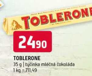 Toblerone 35 g tyčinka mléčná čokoláda 