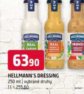 Hellmann's dressing 250 ml, vybrané druhy