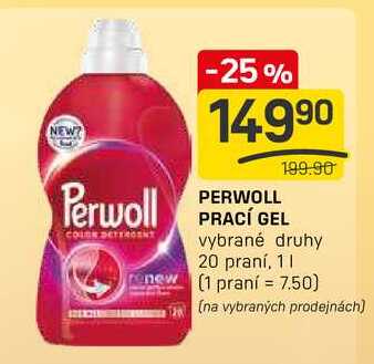 PERWOLL PRACÍ GEL vybrané druhy 20 praní