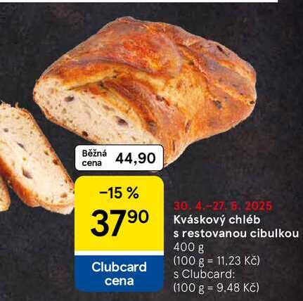 Kváskový chléb s restovanou cibulkou, 400 g 
