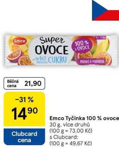 Emco Tyčinka 100 % ovoce, 30 g, více druhů 