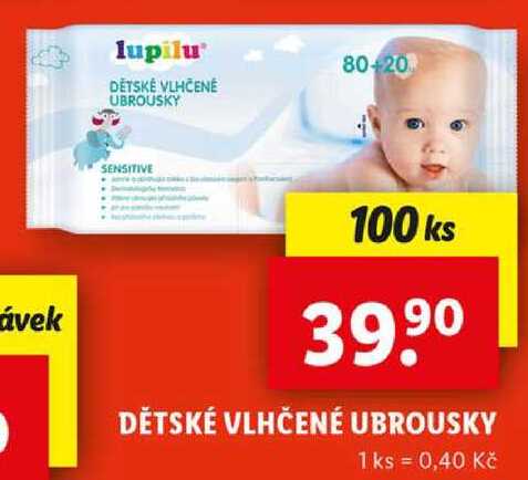 DĚTSKÉ VLHČENÉ UBROUSKY, 100 ks