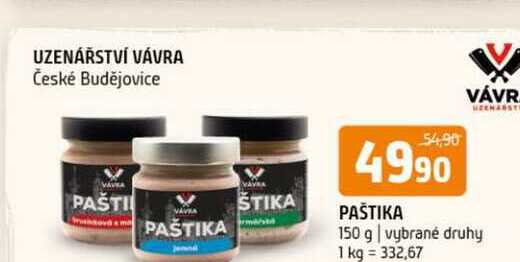 Paštika 150 g vybrané druhy