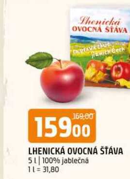 Lhenická ovocná štáva 5l 100% jablečná
