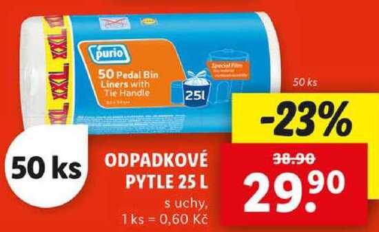ODPADKOVÉ PYTLE 25 L, 50 ks