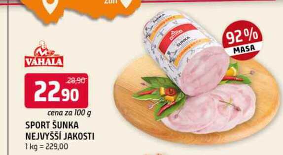 Sport šunka nejvyšší jakosti 100g