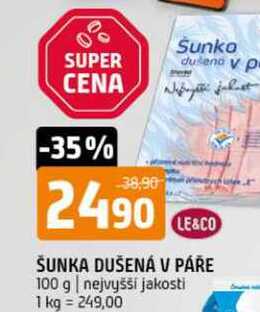 Šunka dušená v páře 100 g nejvyšší jakosti 