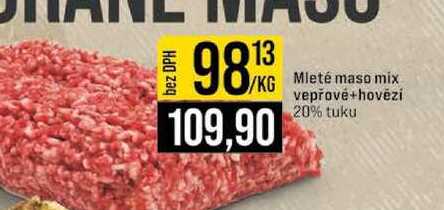 Mleté maso mix vepřové+hovězí 20% tuku 1kg