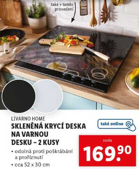SKLENĚNÁ KRYCÍ DESKA NA VARNOU DESKU-2 KUSY