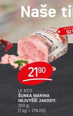 ŠUNKA MARINA NEJVYŠŠÍ JAKOSTI 100 g