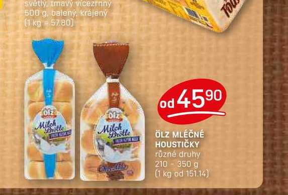 ÖLZ MLÉČNÉ HOUSTIČKY různé druhy 210 - 350 g
