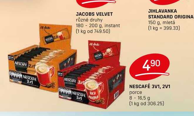 NESCAFÉ 3V1, 2V1 porce 8-16,5 g