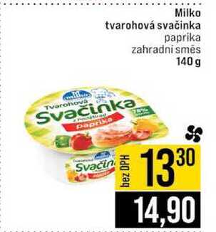 Milko tvarohová svačinka paprika zahradní směs 140g 