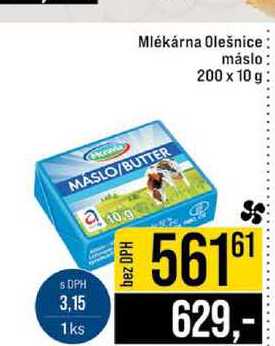 Mlékárna Olešnice máslo 200 x 10 g