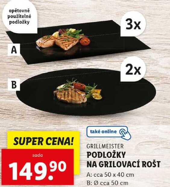 PODLOŽKY NA GRILOVACÍ ROŠT 