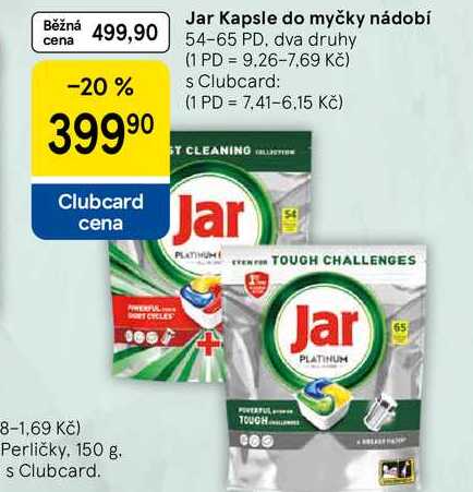 Jar Kapsle do myčky nádobí, 54-65 PD, dva druhy  