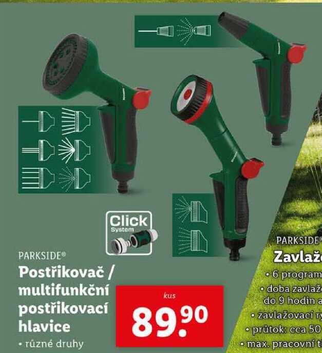 Postřikovač/multifunkční postřikovací hlavice